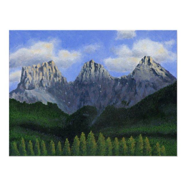 The three sisters in Canmore, Alberta, Canada Poster (Front)
