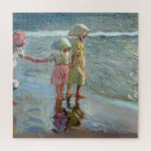 The three sisters on the beach by Joaquin Sorolla Jigsaw Puzzle