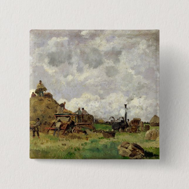 The Threshing Machine 15 Cm Square Badge (Front)