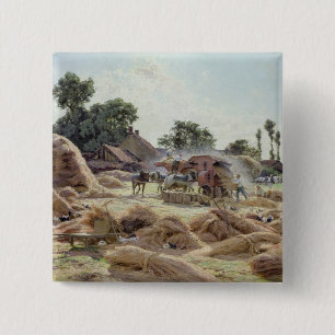 The Threshing Machine  1896 15 Cm Square Badge