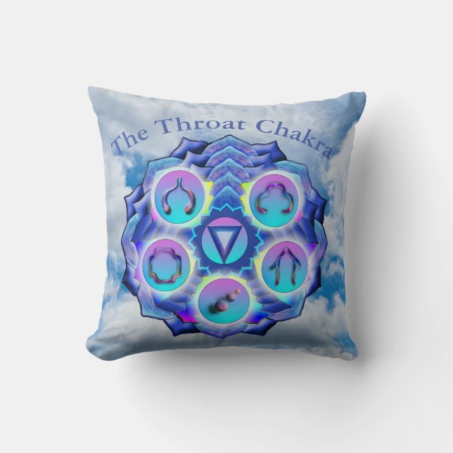 The Throat Chakra - Symbol the Breath Life Cushion (Front)