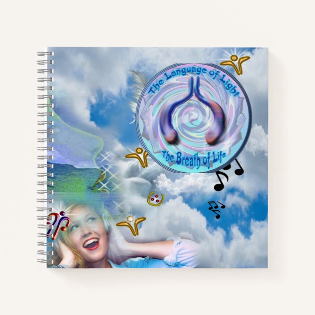 The Throat Chakra - Symbol the Breath Life Notebook (Front)