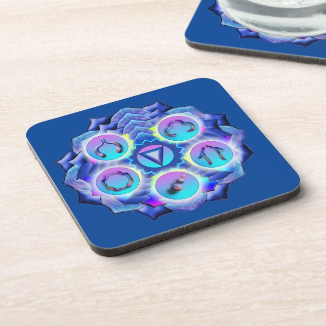 The Throat Chakra - Symbols  Coaster (Left Side)