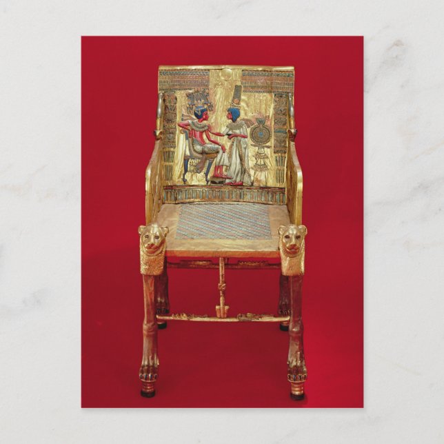 The throne, from the Tomb of Tutankhamun Postcard (Front)