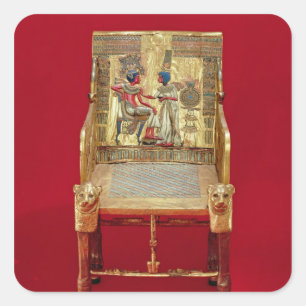 The throne, from the Tomb of Tutankhamun Square Sticker