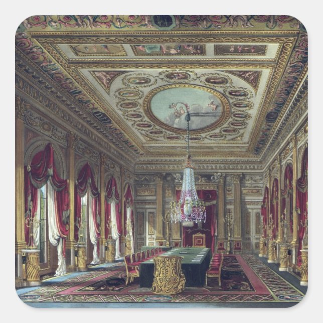 The Throne Room, Carlton House, from 'The History Square Sticker (Front)