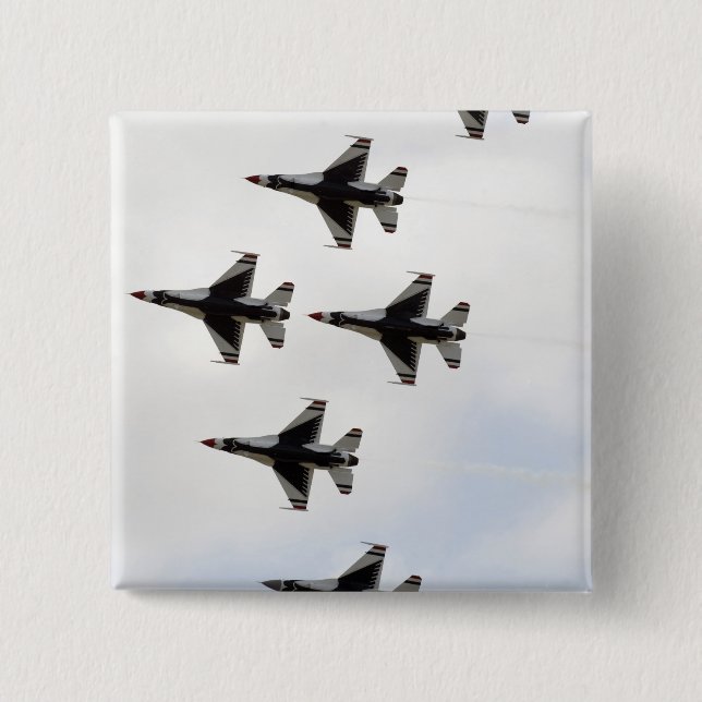The Thunderbirds form a 6-ship Delta formation 15 Cm Square Badge (Front)