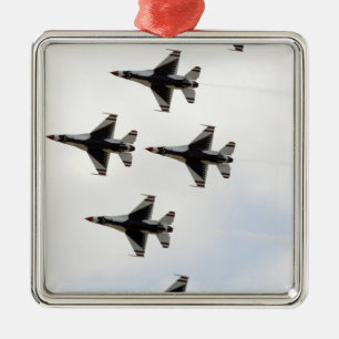 The Thunderbirds form a 6-ship Delta formation Metal Tree Decoration