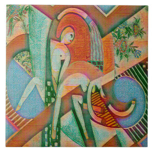The Thundershower – Abstract Chaos in Bloom Tile