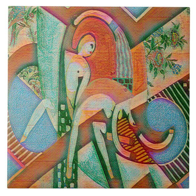 The Thundershower – Abstract Chaos in Bloom Tile (Front)