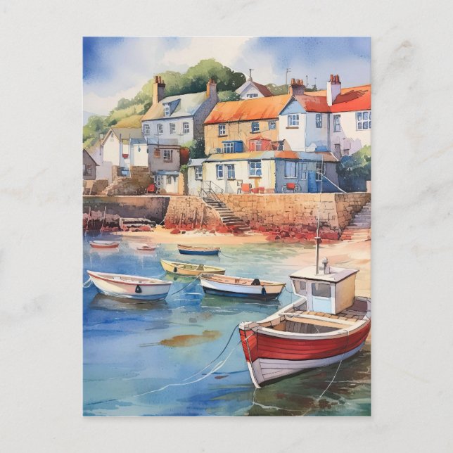 The Tide Is Out In The Harbour Postcard (Front)