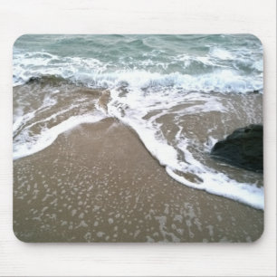 The Tide Washing Ashore Over the Rocks Mouse Mat