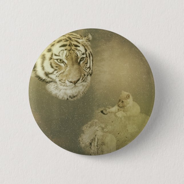 The Tiger And The Kitten, Round Badge (Front)