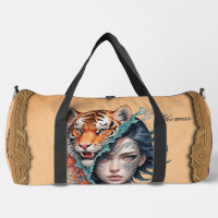 The tiger and the woman, strength and grace.