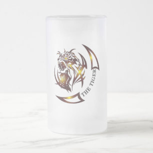 THE TIGER Beer Glass Frosted Glass Beer Mug