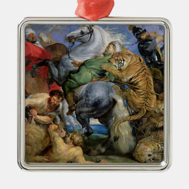 The Tiger Hunt, c.1616 Metal Tree Decoration (Front)