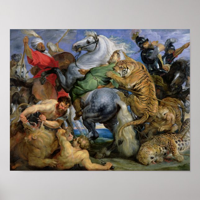 The Tiger Hunt, c.1616 Poster (Front)