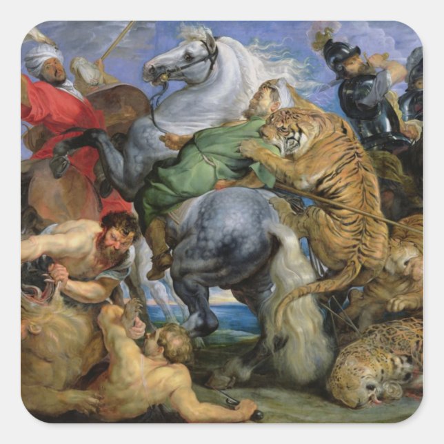 The Tiger Hunt, c.1616 Square Sticker (Front)