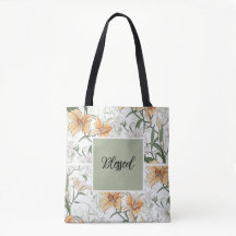 The Tiger Lilies, soft green, Tote