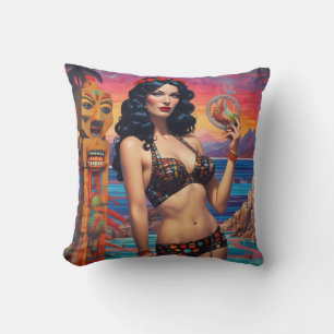 The Tiki Dream Beach Daydream - Ken Gauge Art Cushion