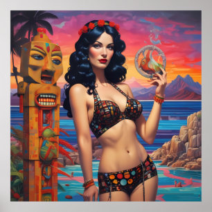 The Tiki Dream Beach Daydream - Ken Gauge Art Poster