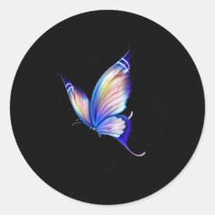 The Time For New Beginnings Is Now Tee Blue Buterf Classic Round Sticker