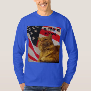 The Time is Meow Pumpkin for President Flag T-Shirt