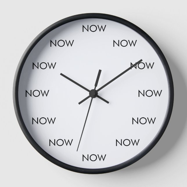 The Time Is NOW Clock – Present Moment Reminder (Front)
