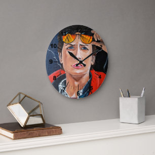 The Time Traveller Painting by Alfred Fox Large Clock