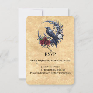 The Timeless Nocturne: Celestial Raven RSVP Card