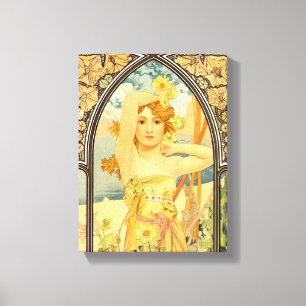 The Times of the Day, Brightness of Day by Mucha Canvas Print
