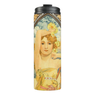 The Times of the Day, Brightness of Day by Mucha Thermal Tumbler