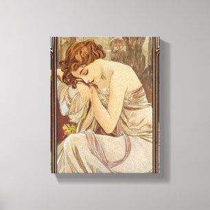 The Times of the Day, Night's Rest, 1899 by Mucha Canvas Print