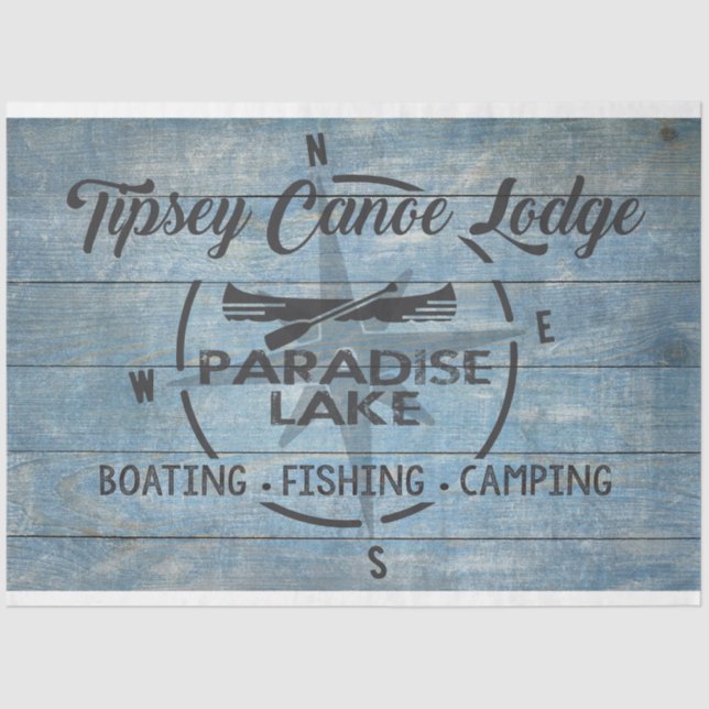 The Tipsey Canoe Lodge Decoupage Tissue Paper (Front)
