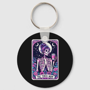 The Tired Mum Tarot Card Skeleton Mothers Day Skul Key Ring