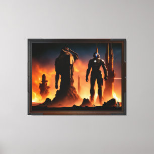 The Titans Of Arkeros AI Concept Art by Xzendor7 Canvas Print
