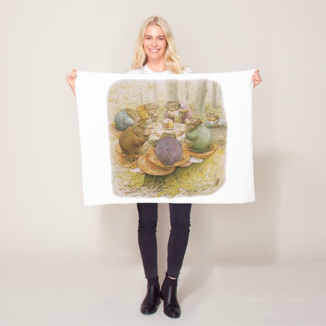 The Toads' Tea Party (by Beatrix Potter) Fleece Blanket (In Situ)