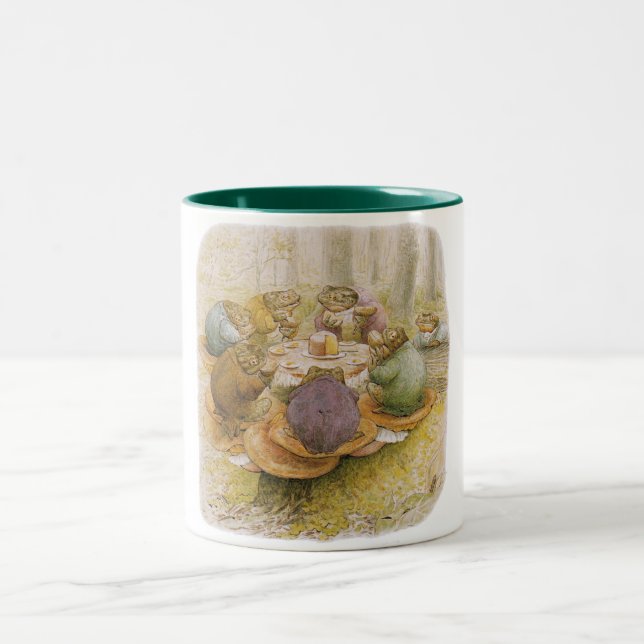 The Toads' Tea Party (by Beatrix Potter) Two-Tone Coffee Mug (Center)