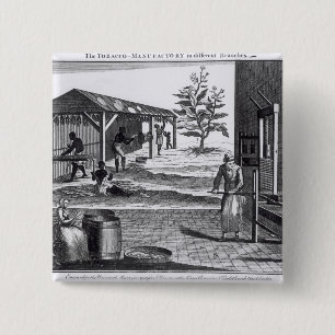 The Tobacco Manufactory in Different Branches 15 Cm Square Badge