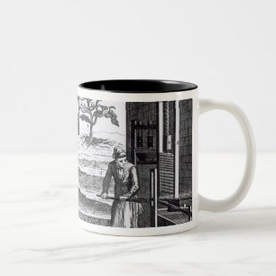 The Tobacco Manufactory in Different Branches Two-Tone Coffee Mug