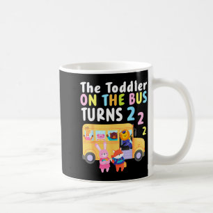 The Toddler On The Bus Turns Two Years Cute Animal Coffee Mug