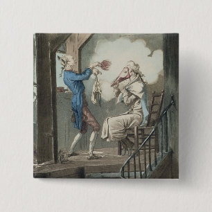 The Toilet of an Attorney's Clerk, engraved by Phi 15 Cm Square Badge