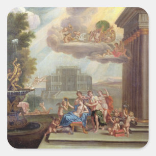 The Toilet of Venus, 18th century Square Sticker