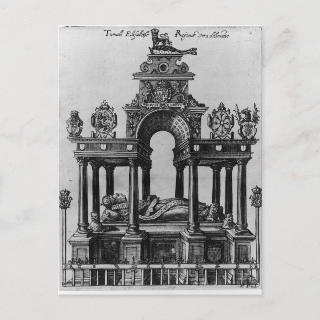 The Tomb of Elizabeth I, 1620 Postcard (Front)