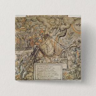 The Toppling Melting Pot 15 Cm Square Badge