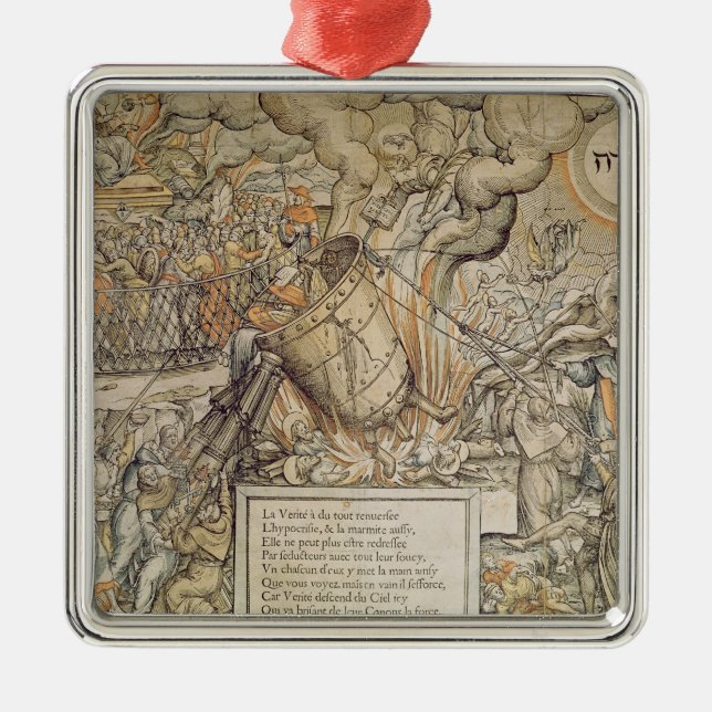 The Toppling Melting Pot Metal Tree Decoration (Front)