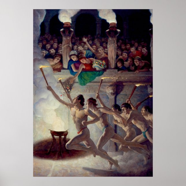 The Torch Race, Grecian Olympics by N. C. Wyeth Poster (Front)