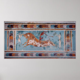 The Toreador Fresco, Knossos Palace, Crete Poster