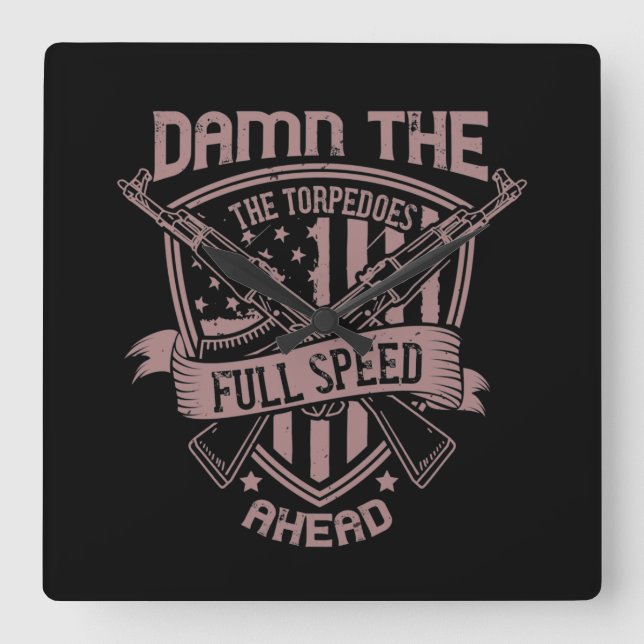 The Torpedoes Full Speed Ahead-2 Square Wall Clock (Front)