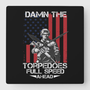 The Torpedoes Full Speed Ahead Square Wall Clock